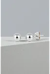 Kadın Gümüş Küpe - 6 mm 925 Ayar Gümüş Top Küpe