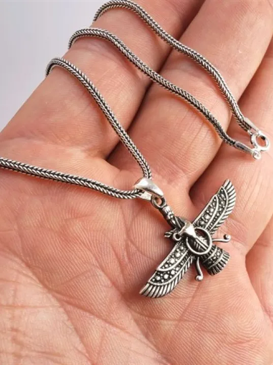 Ahura Mazda Erkek Gümüş Kolye Zincir Küçük Boy Ahura Mazda Erkek Gümüş Kolye Zincir Küçük Boy