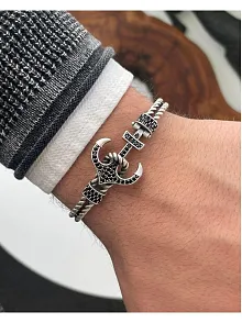 Çapa Erkek Bileklik - Metal Erkek Bileklik - Taşlı Erkek Bileklik - Taşlı Çapa Model