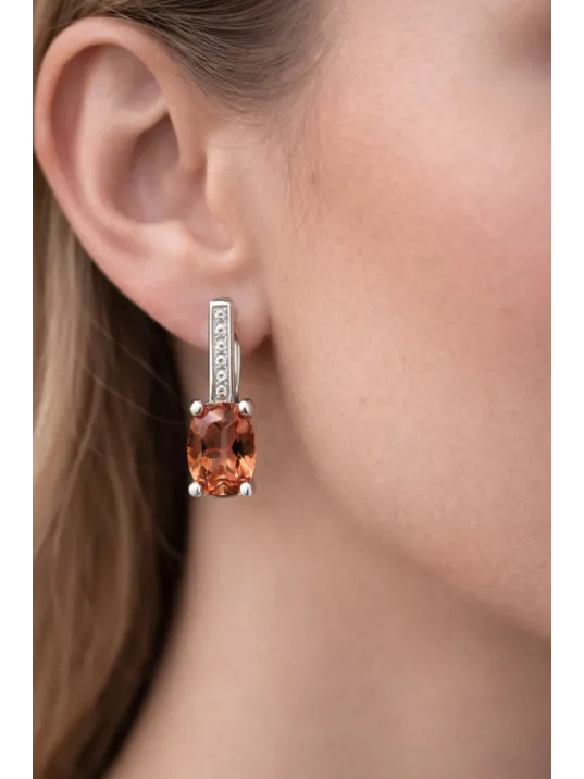 Kadın Gümüş Küpe - Baget Zultanit Taşlı Tektaş Model Küpe