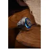 Anadolu Desenli Blue Topaz Aqua Marin Taşlı Yanı İşlemeli Erkek Gümüş Yüzük Anadolu Desenli Blue Topaz Aqua Marin Taşlı Yanı İşlemeli Erkek Gümüş Yüzük