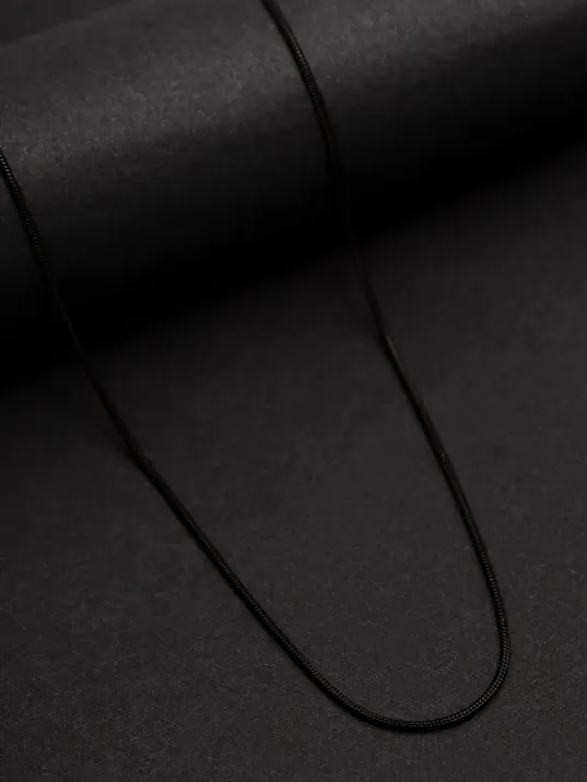 Erkek Çelik Kolye - Snake Yılan Sarp Siyah Erkek Çelik Kolye Zincir Yuvarlak Model