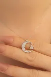 Kadın Gümüş Kolye - Ay Yıldız Zirkon Taşlı 925 Ayar Gümüş Kolye Gklayyldzgm-gms Kadın Gümüş Kolye - Ay Yıldız Zirkon Taşlı 925 Ayar Gümüş Kolye Gklayyldzgm-gms
