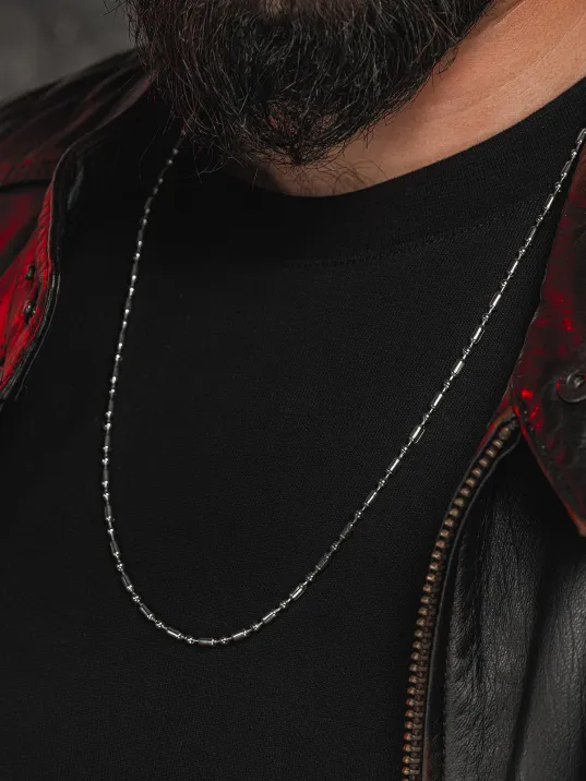 İnce Model Bambu Paslanmaz Çelik Erkek Bayan Kolye Zincir