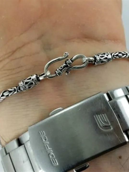 Kral Zincir Bileklik 2,8mm Özel Kancalı Model Kral Zincir Bileklik 2,8mm Özel Kancalı Model