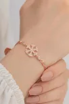 Kadın Gümüş Bileklik - Kar Tanesi Gümüş Bileklik Zirkon Taşlı Rose Kadın Gümüş Bileklik - Kar Tanesi Gümüş Bileklik Zirkon Taşlı Rose