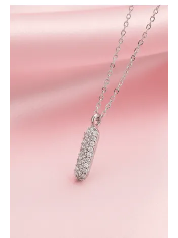 Kadın Gümüş Kolye - 925 Ayar Zirkon Taşlı Balon I Harfi Bayan Kolye