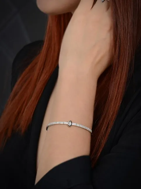 Hera Bayan Zirkon Taşlı Gümüş Su Yolu Set - Kolye, Bileklik, Küpe, Yüzük