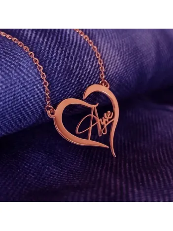 Kişiye Özel Kalp İçinde İmza İsim Yazılan Rose Renk Bayan Gümüş Kolye Zincir GKLROSISIMY Kişiye Özel Kalp İçinde İmza İsim Yazılan Rose Renk Bayan Gümüş Kolye Zincir GKLROSISIMY