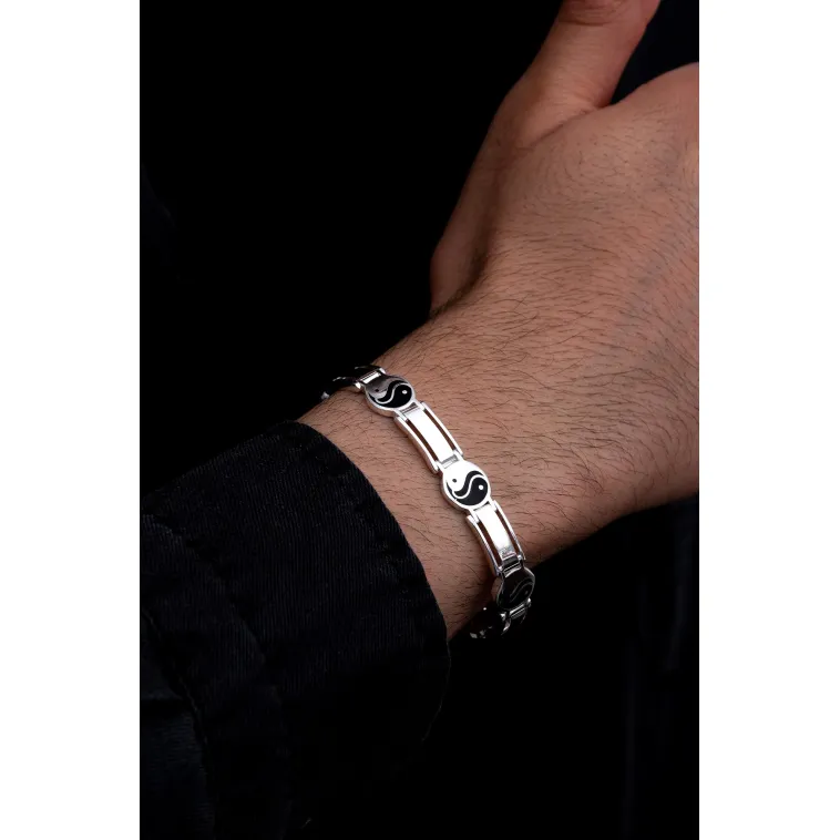 Erkek Gümüş Bileklik - 925 Ayar Yin Yang Model Gümüş Bileklik Erkek Gümüş Bileklik - 925 Ayar Yin Yang Model Gümüş Bileklik