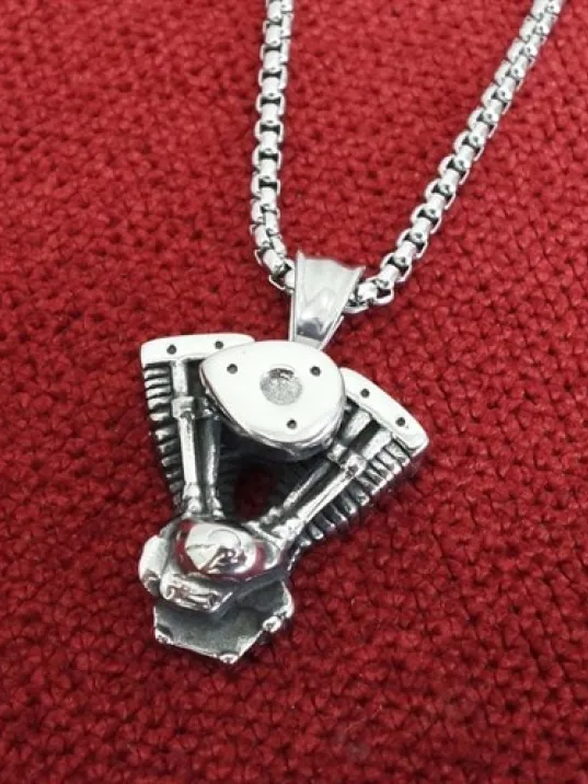 OttoMan V Motor Bloğu Çelik Erkek Kolye Zincir OttoMan V Motor Bloğu Çelik Erkek Kolye Zincir