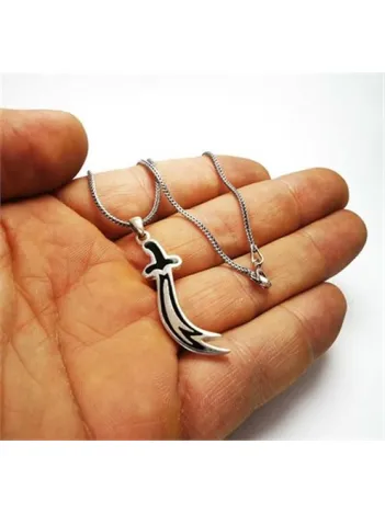 Mineli Zülfikar Gümüş Erkek Kolye Zincir Ortaboy