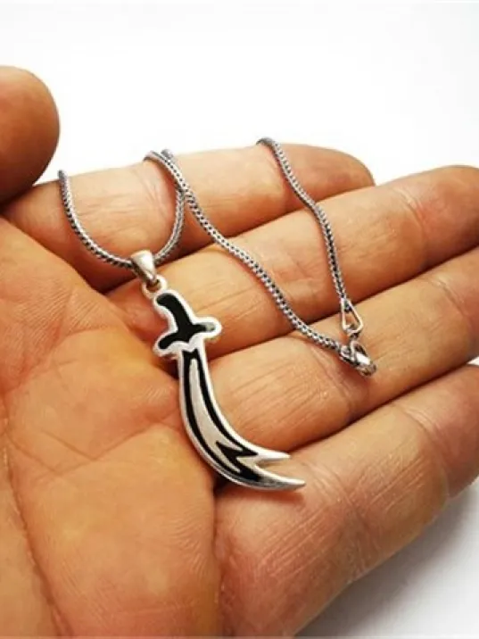 Mineli Zülfikar Gümüş Erkek Kolye Zincir Ortaboy