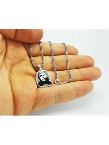Che Erkek Gümüş Kolye Ucu Ve Zincir