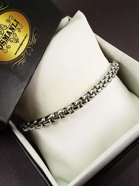 OttoMan Steel 5mm Polo Çelik Erkek Bileklik Künye Orta Kalınlıkta