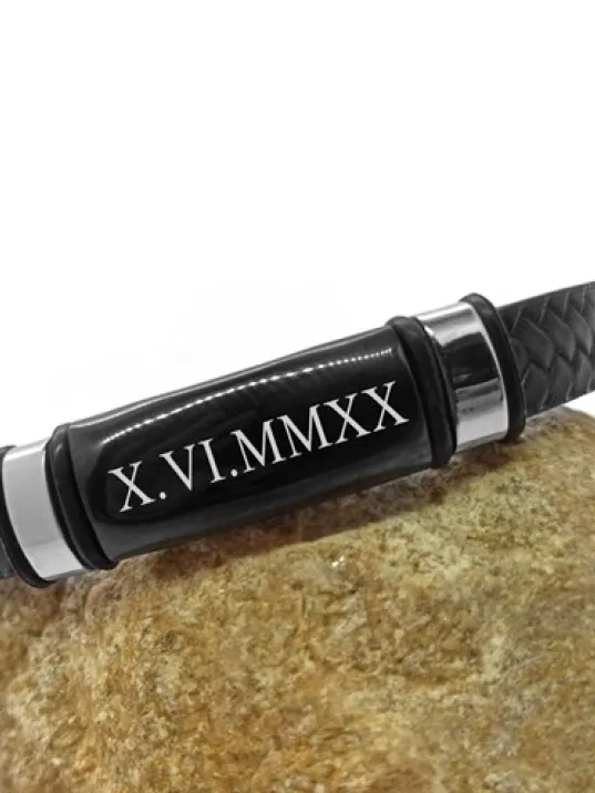 İsim Yazılabilen Siyah Örme Deri Erkek Bileklik Kalın Model CBLSYDERIBK-SYH İsim Yazılabilen Siyah Örme Deri Erkek Bileklik Kalın Model CBLSYDERIBK-SYH