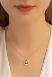 Kare Baget Taşlı Kadın Gümüş Kolye Zincir GKLKRBGTM1D-ROS-Sarı Kare Baget Taşlı Kadın Gümüş Kolye Zincir GKLKRBGTM1D-ROS-Sarı