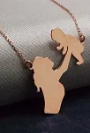 Kadın Anne Bebek Bayan Gümüş Kolye