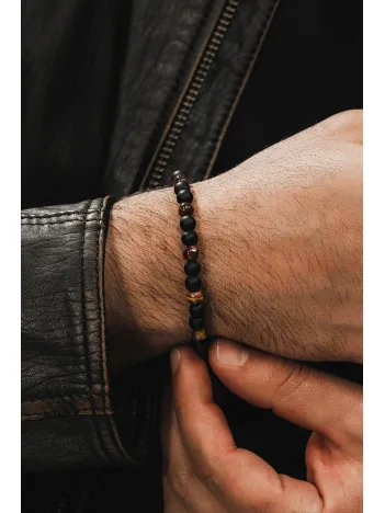 Erkek Doğal Taş Bileklik - Kaplan Gözü ve Oniks Doğal Taş Erkek Bileklik Erkek Doğal Taş Bileklik - Kaplan Gözü ve Oniks Doğal Taş Erkek Bileklik