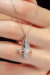 Kadın Gümüş Kolye - Swarovski Taşlı Zirconia Çift Taşlı Büyük Kelebek Motifli Kadın Kolye Kadın Gümüş Kolye - Swarovski Taşlı Zirconia Çift Taşlı Büyük Kelebek Motifli Kadın Kolye