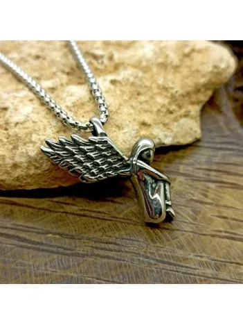 Ottoman Kanatlı Melek Model Çelik Kolye Zincir CBLKDNKANAT-BYZ Ottoman Kanatlı Melek Model Çelik Kolye Zincir CBLKDNKANAT-BYZ