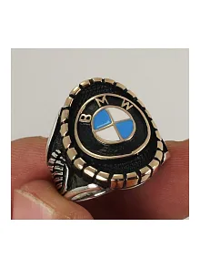 Bmw Logolu Amblemli Gümüş Erkek Yüzük