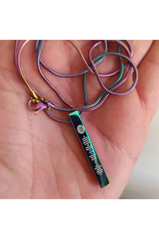 Spotify Şarkı Kodlu Hologram Bar Çubuk Kolye Snake Zincir GKLSPOTHOLO-KRS