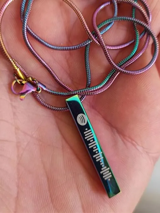 Spotify Şarkı Kodlu Hologram Bar Çubuk Kolye Snake Zincir GKLSPOTHOLO-KRS