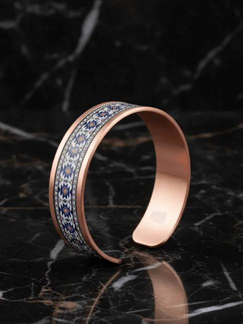 Kadın Bakır Bileklik - Formacha Model Özel Baskı Metal Kutu Ve Kuvars Taşı