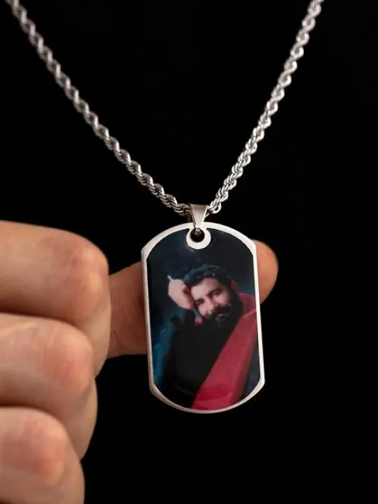 Erkek Kolye-Çelik Ahmet Kaya Baskılı Asker Künyesi