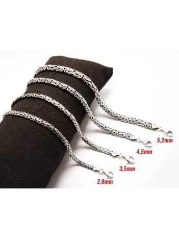 Erkek Gümüş Zincir Kolye Yassı Ezme Kral Model Erkek Gümüş Zincir Kolye Yassı Ezme Kral Model