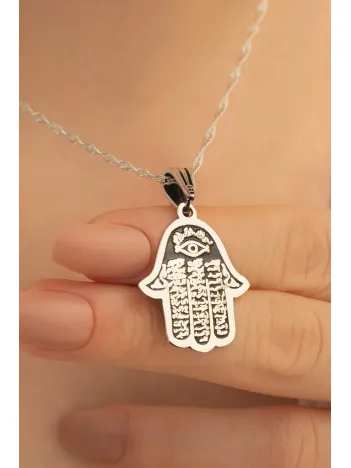 Fatma Ana Eli Bayan Gümüş Kolye