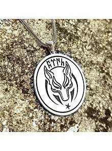 Börü Modeli Kurt Desen Türk Yazılı Erkek Gümüş Kolye Zincir