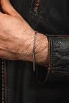 Kare Parçalı Erkek Kral Gümüş Bileklik Künye 2,8mm Orta Kalınlıkta