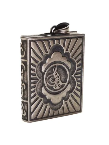 Büyük Boy Tuğralı Gümüş Muska Haznesi