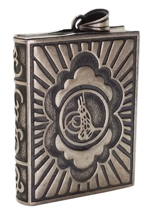 Büyük Boy Tuğralı Gümüş Muska Haznesi