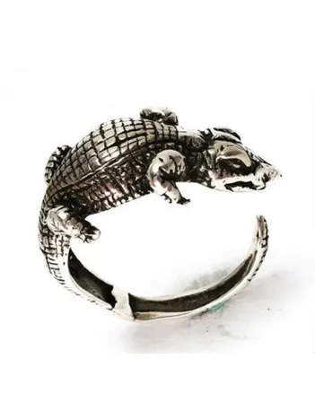 Gümüş Erkek Yüzüğü Timsah Motifli