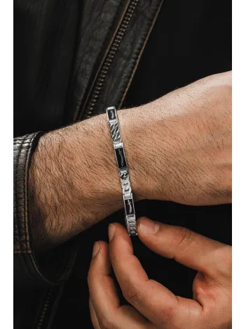 Erkek Gümüş Bileklik - Hz. Ali Zülfikar Kılıcı Gurmet Model Parlak 925 Ayar Erkek Bileklik