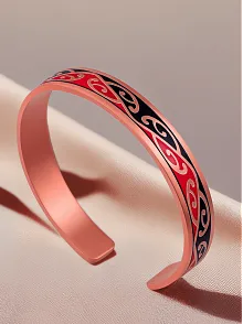 Kadın Bakır Bileklik - Carlotta Model Özel Baskı Metal Kutu Ve Doğal Taşlar