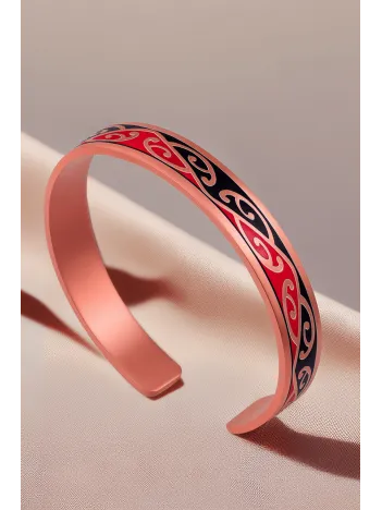 Kadın Bakır Bileklik - Carlotta Model Özel Baskı Metal Kutu Ve Doğal Taşlar