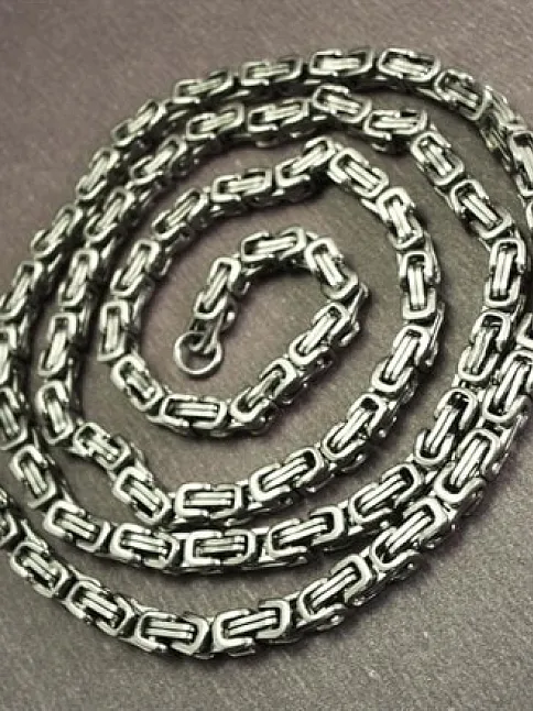 OttoMan 3,5mm İnce Kral Erkek Çelik Kolye Zincir