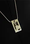 Lazer Fotoğraf Kazımalı Unisex Çelik Kolye