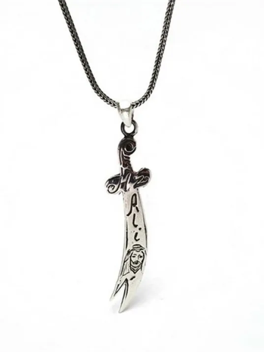 Hz.Ali Zülfikar Erkek Gümüş Kolye Zincir Büyük Boy