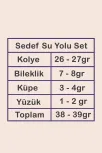 Kadın Gümüş Takı Seti - Sedef Zirkon Taşlı Kolye, Bileklik, Yüzük, Küpe Tam Set