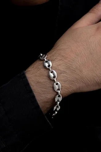 Gemici Model Erkek Çelik Bileklik Künye Orta Kalınlıkta