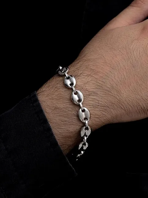 Gemici Model Erkek Çelik Bileklik Künye Orta Kalınlıkta