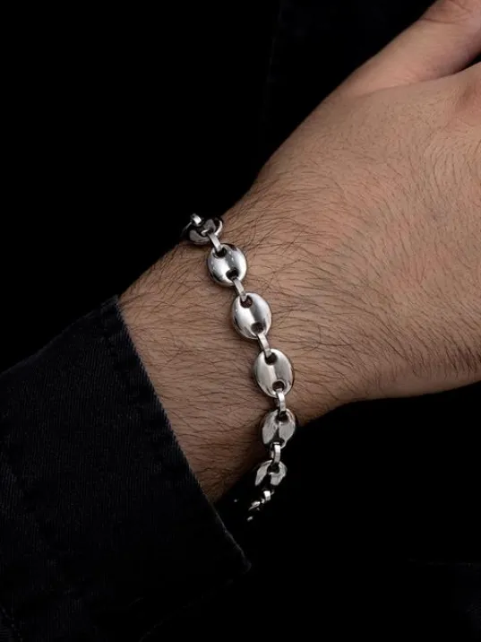 Gemici Model Erkek Çelik Bileklik Künye Orta Kalınlıkta