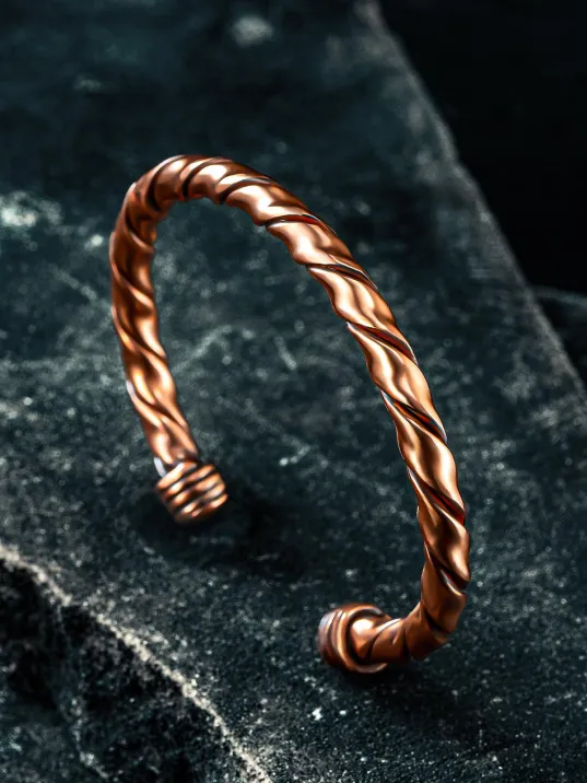 Erkek Bakır Bileklik - Sirayet Erkek Bakır Kelepçe Bileklik Bilezik