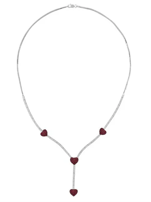 Arya Bayan Yakut Taşlı Gümüş Su Yolu Set - Kolye, Bileklik, Küpe, Yüzük