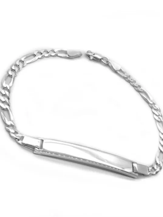 İsim Yazılabilir Erkek Gümüş Bileklik Künye Figaro Model GBLFIGRISIM-GMS İsim Yazılabilir Erkek Gümüş Bileklik Künye Figaro Model GBLFIGRISIM-GMS